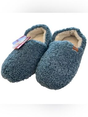 Cozy Sherpa Slip-On Memory Foam Shock absorption plush Slippers NWT